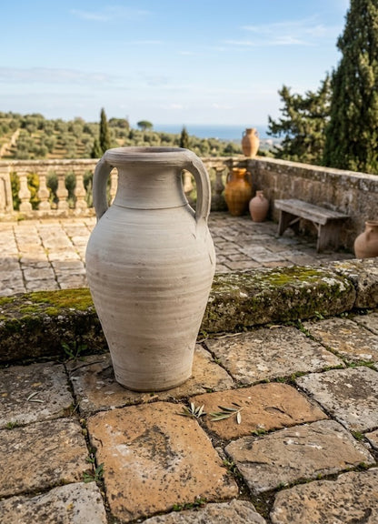 Amphore Vase mit 2 Henkeln Terracotta Tunesische Handarbeit ca.50cm hoch