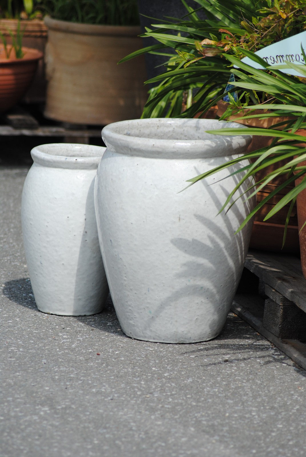 Pflanzkübel,Vase,Pflanzgefäß,antik weiß,frostfest!2 Größen wählbar,40 oder 50 cm