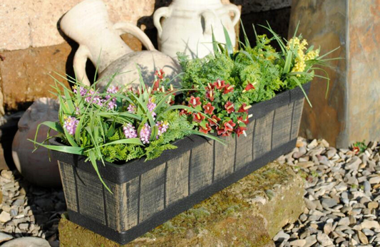Pflanzkasten,Blumenkasten,hochwertiger Kunstoff,in Holzoptik,in 2 Größen erhältl
