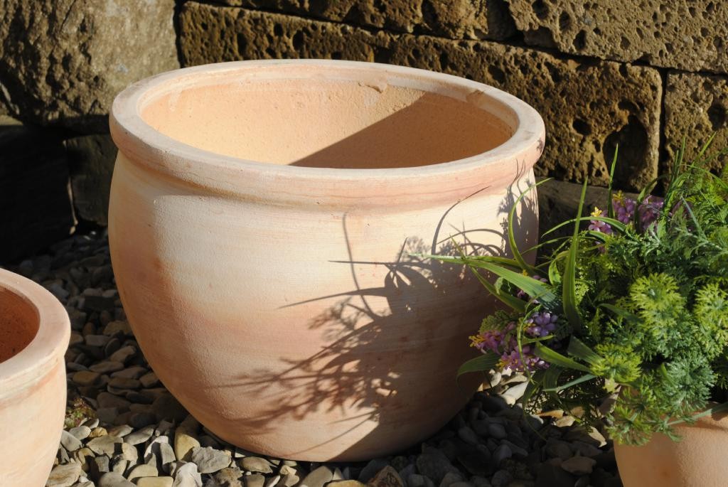 Pflanzkübel,Pflanzgefäß,Blumentopf,helles Terracotta,frostfest!3 Größen wählbar