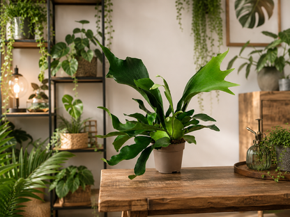 Geweihfarn Platycerium bifurcatum 50cm Zimmerpflanze Exotisch Pflegeleicht