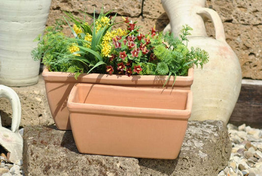 Pflanzkasten,Blumenkasten,Terracotta,antik hell,3 Größen wählbar