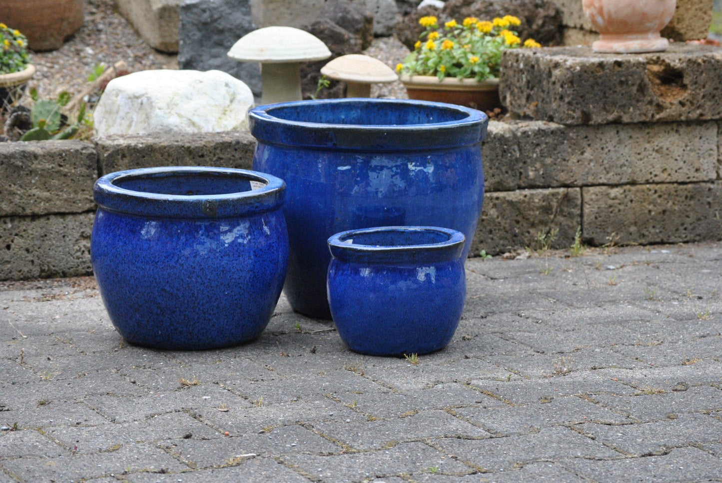 Pflanzkübel,Pflanzgefäß,Blumentopf,strahlendes blau ,frostfest!3 Größen wählbar