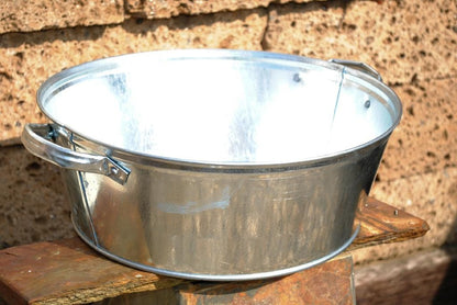 Zinkwanne mit Henkeln Pflanzgefäß Miniteich ca.36cm Durchmesser Art.oz69