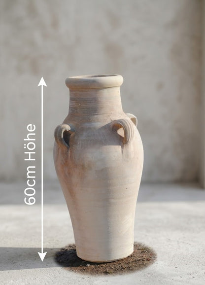 Amphore XXL  4 Henkel Terracotta rustikale Tunesische Handarbeit 60cm hoch
