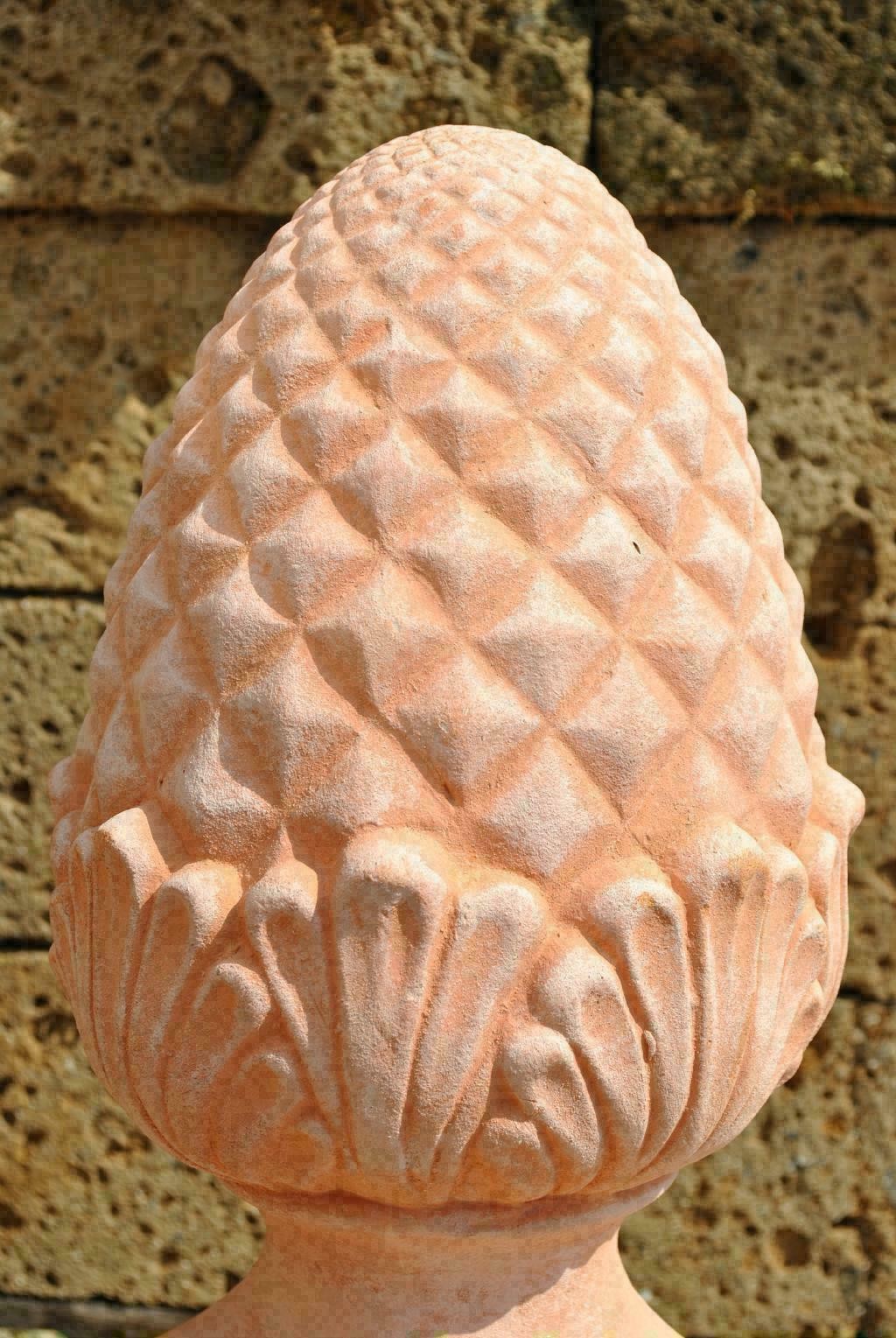 Zapfen Pinienzapfen helles Terracotta Gartendeko 2 Größen wählbar