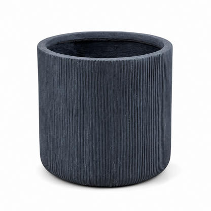 Pflanzkübel Graphite Geriffelt Cylinder Blumentopf Frostfest Innen & Aussen