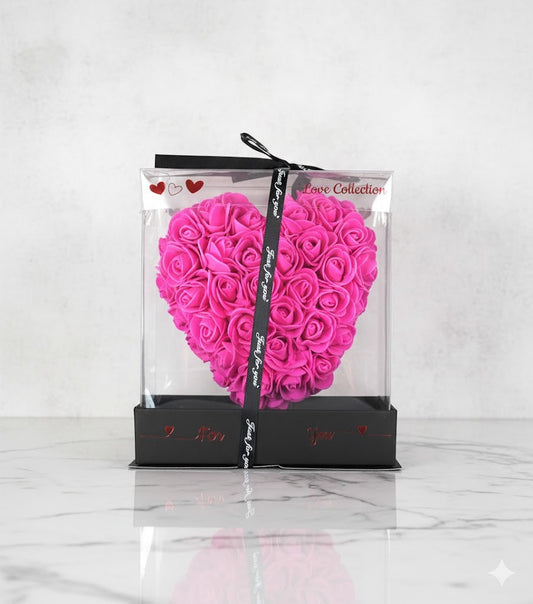 Rosenherz Box Geschenk Frauentag – Deko Herz aus Kunstrosen,15cm,4 Farben