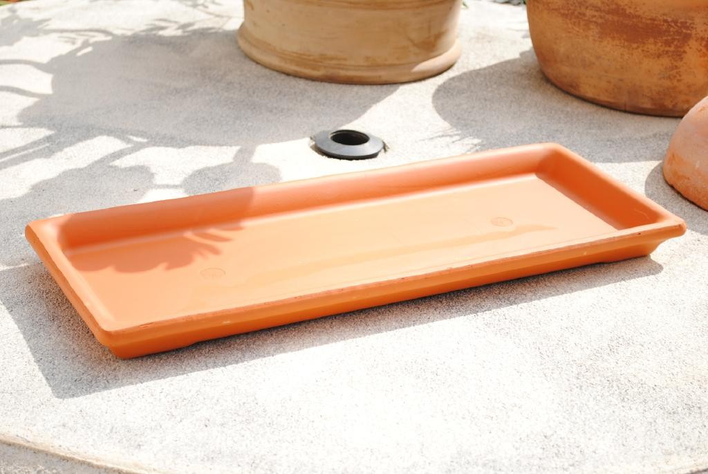 Untersetzer für Blumenkästen rechteckig Terracotta frostfest 30-50cm wählbar