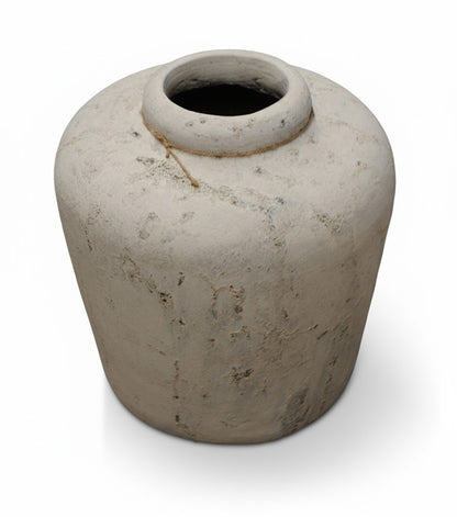 XXL Keramik Bodenvase Yaraya – Rustikales Design – Beige Old Sand – Unikat-45 cm