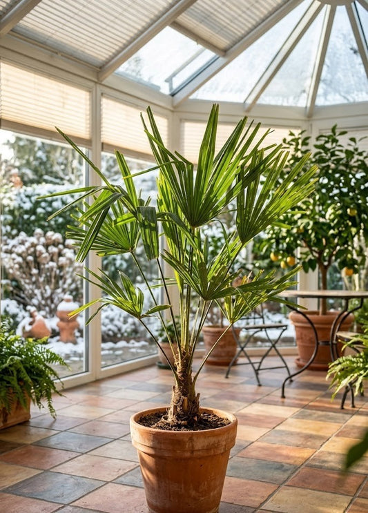 Trachycarpus fortunei | Winterharte Hanfpalme | 80 cm Höhe Exotik im Garten