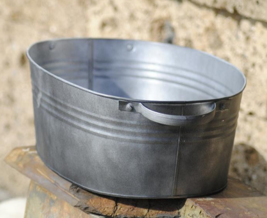 Zinkwanne oval, in anthrazit/schwarz,in 2 Größen lieferbar,bis 43cm