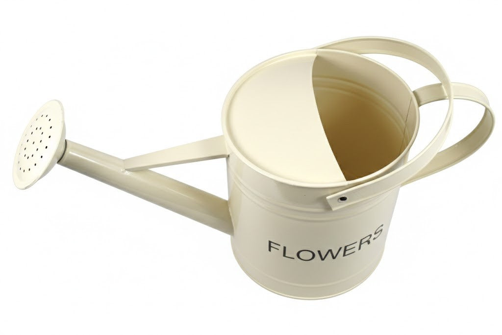 Metallgießkanne 5 L creme lackiert Gartengießkanne für Haus und Garten