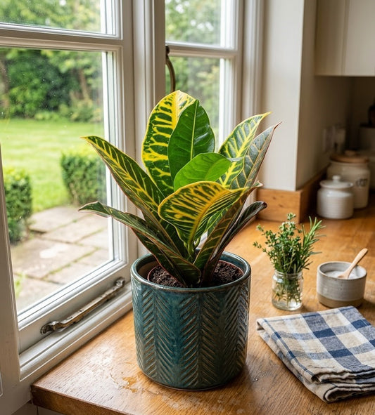 Kroton / Codiaeum variegatum - Kräftige Pflanze ca. 30cm - Exotischer Blickfang