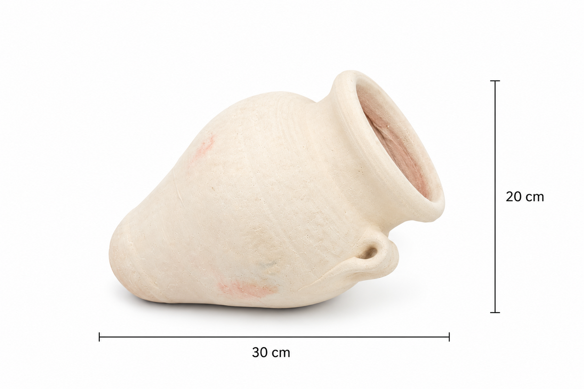 Amphore Liegeamphore Terracotta Krug 30cm Handgefertigt Tunesien Pflanzgefäß