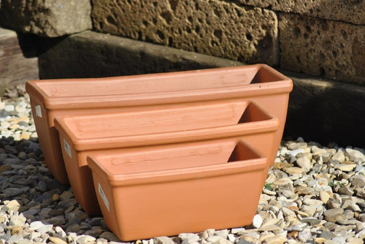 Pflanzkasten,Blumenkasten,terracotta,italienische Terracotta,frostfest %%2.Wahl%