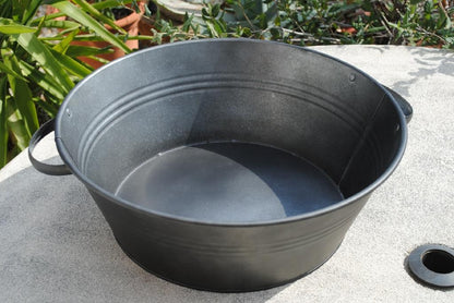 Zinkwanne mit Henkeln anthrazit/Schwarz Miniteich 40cm Durchmesser Art.114202