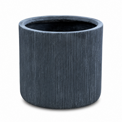 Pflanzkübel Graphite Geriffelt Cylinder Blumentopf Frostfest Innen & Aussen