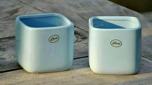 Übertöpfe,hellblau,eckig,modernes,schlichtes Design von 7cm bis zu 15cm lieferba