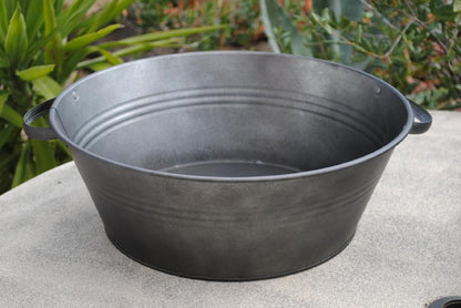 Zinkwanne mit Henkeln anthrazit/Schwarz Miniteich 40cm Durchmesser Art.114202