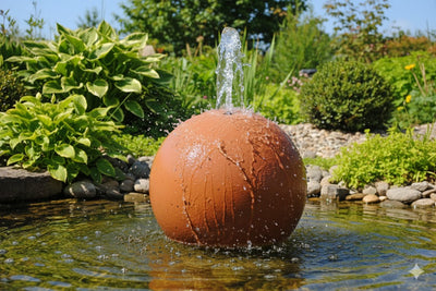 Terracottakugel mit Bohrung 16mm,für Wasserspiele,Wasserspeier,3 Größen wählbar