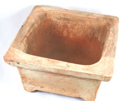 Pflanzkasten,Blumenkasten,quadratisch,sandfarben,tunesische Handarbeit,27cm