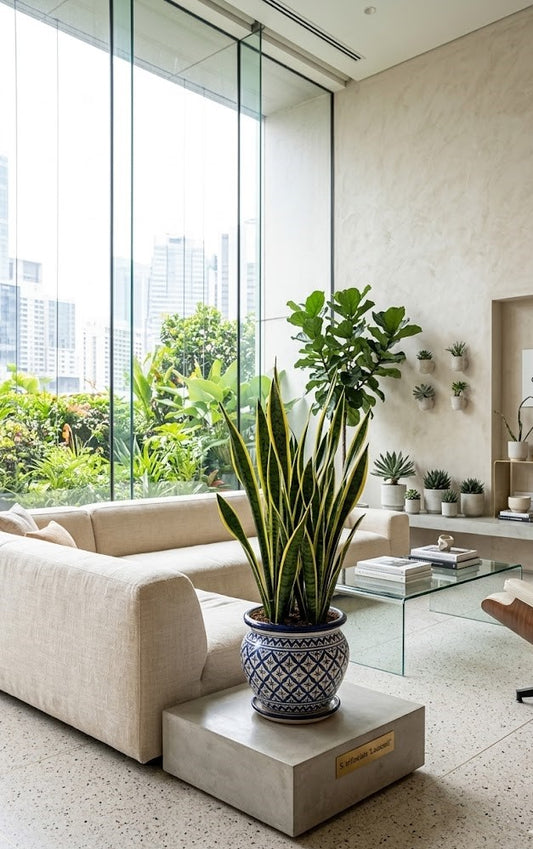 Bogenhanf Sansevieria trifasciata 'Laurentii' – Gelber Rand – Höhe 50 cm