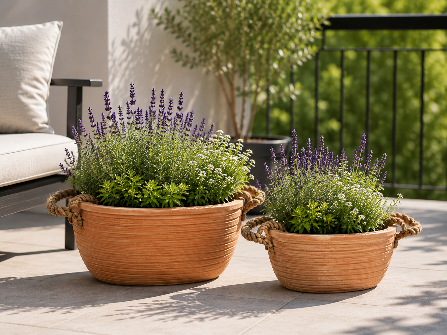 Terracotta Rustikal Blumenschale Pflanzschale Pflanzgefäß Garten Balkon Sparset